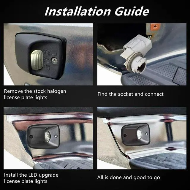 Alt view image 5 of 7 - Yankok LED License Plate Lights for Tacoma 1995-2004 1st Gen N140 N150 N160 N170 N190 All Models Pickup 6500K Xenon White OE Upgrade Tag Lamp Assembly 2 Pack