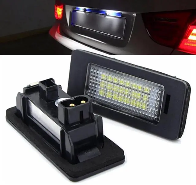 Main image of Yankok LED License Plate Lights Compatible with Bimmer 1 3 4 5 Series E82 E88 E90 E91 E92 E93 E39 E60 E61 E70 E71 E72 X1 X3 X5 X6 M3 M4 Tag Lamp Assembly 6000K Canbus Error Free 2 Pack
