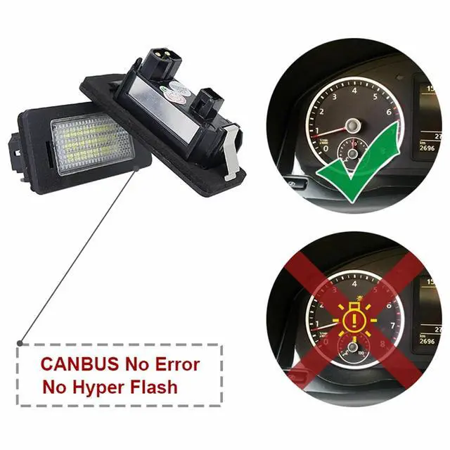Alt view image 4 of 7 - Yankok LED License Plate Lights Compatible with Bimmer 1 3 4 5 Series E82 E88 E90 E91 E92 E93 E39 E60 E61 E70 E71 E72 X1 X3 X5 X6 M3 M4 Tag Lamp Assembly 6000K Canbus Error Free 2 Pack