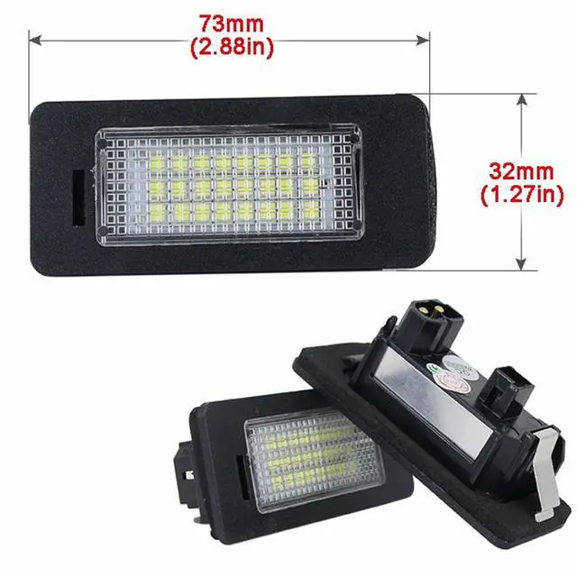 Alt view image 5 of 7 - Yankok LED License Plate Lights Compatible with Bimmer 1 3 4 5 Series E82 E88 E90 E91 E92 E93 E39 E60 E61 E70 E71 E72 X1 X3 X5 X6 M3 M4 Tag Lamp Assembly 6000K Canbus Error Free 2 Pack