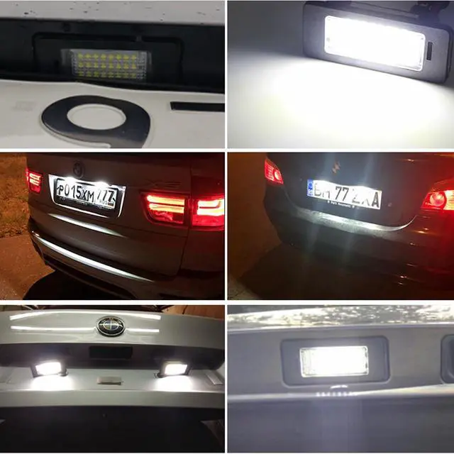 Alt view image 6 of 7 - Yankok LED License Plate Lights Compatible with Bimmer 1 3 4 5 Series E82 E88 E90 E91 E92 E93 E39 E60 E61 E70 E71 E72 X1 X3 X5 X6 M3 M4 Tag Lamp Assembly 6000K Canbus Error Free 2 Pack