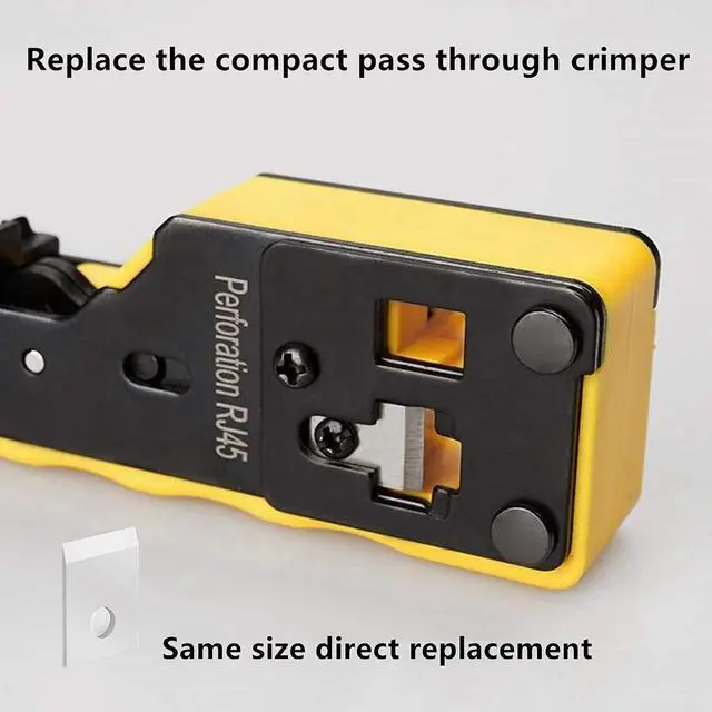 Alt view image 2 of 7 - Yankok Pass Through Crimper Cutting Blades 10 Pack for Easy Thru Crimp Tools 8P Crimp and Cut SK5 Blade Replacement Size 0.40x0.54in. / 10x13.70mm