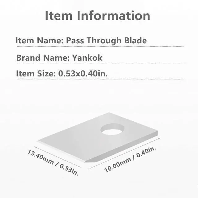 Alt view image 4 of 7 - Yankok Pass Through Crimper Cutting Blades 10 Pack for Easy Thru Crimp Tools 8P Crimp and Cut SK5 Blade Replacement Size 0.40x0.54in. / 10x13.70mm