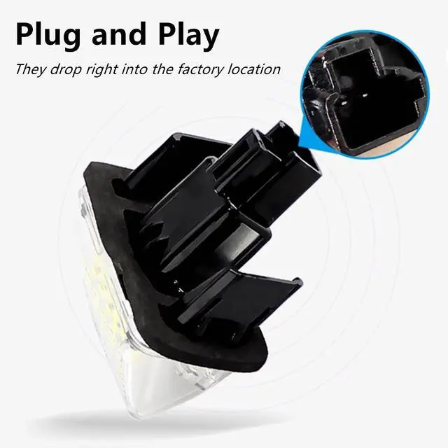 Alt view image 6 of 7 - Yankok LED License Plate Lights Compatible with Toyota Camry Highlander Avalon Yaris Prius C 2 Pack 6500K Xenon White Tag Lamp Replacement
