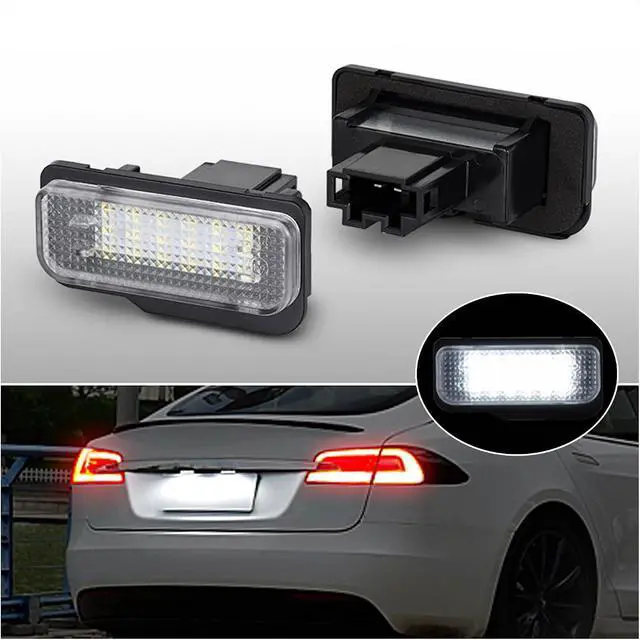 Alt view image 6 of 7 - Yankok LED License Plate Lights for Tesla Model S 2012-2016 All Models 18 SMD 6500K Xenon White Tag Lamp Replacement