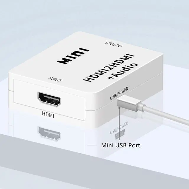 Alt view image 2 of 7 - Yankok 1080P Mini HDMI to HDMI Audio Converter HDMI2HDMI HD Extractor Adapter Switcher for PC Laptop HDTV HDCP Projector 3.5mm Audio Splitter