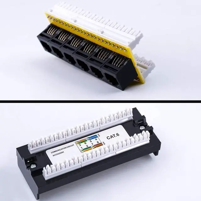 Alt view image 4 of 7 - Yankok [CAT6 6 Port Replace Patch Panel Unshielded with Coded T568A/B Ethernet Wiring Diagram for 12/24/48 Port CAT6 Patch Panels to Replace Defective Part