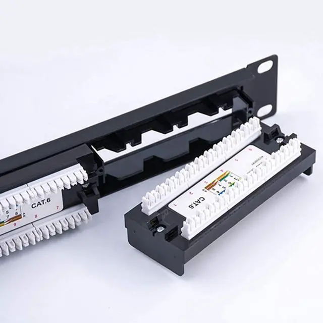 Alt view image 5 of 7 - Yankok [CAT6 6 Port Replace Patch Panel Unshielded with Coded T568A/B Ethernet Wiring Diagram for 12/24/48 Port CAT6 Patch Panels to Replace Defective Part