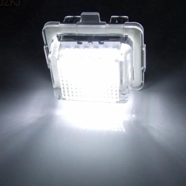 Alt view image 2 of 7 - Yankok LED License Plate Lights for Compatible with Mercedes Benz W204 S204 W212 C207 S212 W221 C216 18 SMD 6500K Xenon White Can-bus Error Free