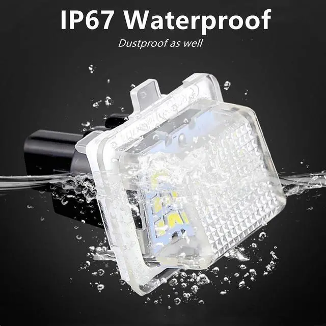 Alt view image 3 of 7 - Yankok LED License Plate Lights for Compatible with Mercedes Benz W204 S204 W212 C207 S212 W221 C216 18 SMD 6500K Xenon White Can-bus Error Free