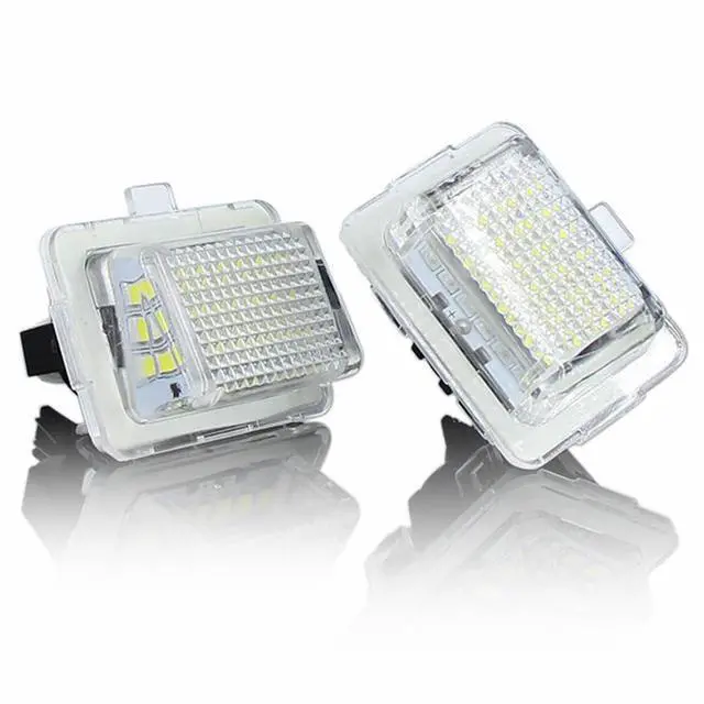 Alt view image 7 of 7 - Yankok LED License Plate Lights for Compatible with Mercedes Benz W204 S204 W212 C207 S212 W221 C216 18 SMD 6500K Xenon White Can-bus Error Free