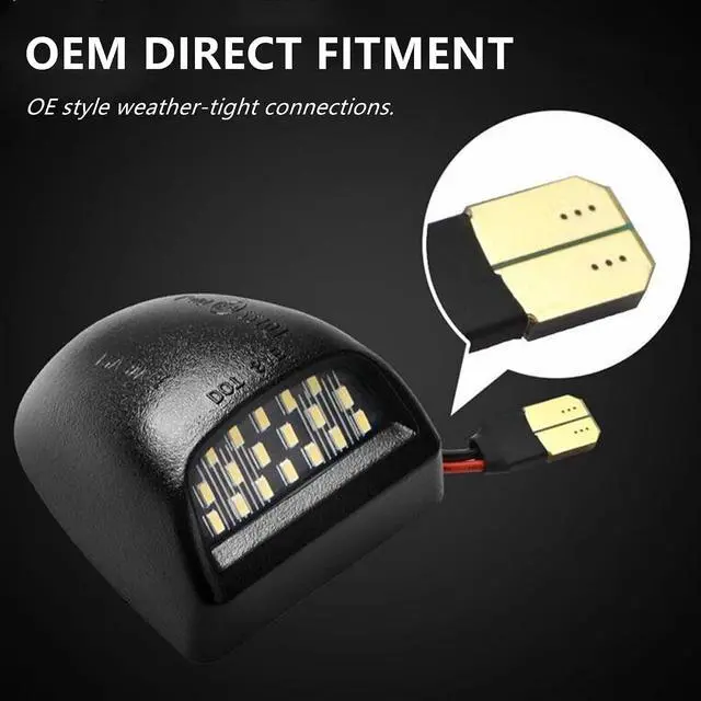 Alt view image 4 of 7 - Yankok LED License Plate Lights Compatible with Silverado Suburban Tahoe Avalanche Traverse, Sierra Yukon & Yukon XL, Escalade & EXT 6000K 18 SMD LED Tag Lamps Replacement