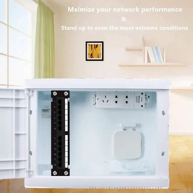 Alt view image 2 of 7 - Yankok [CAT6 12 Port Patch Panel Supports Back CAT5/5e with Bracket Rack/Wall Mount 10in.x1U Unshielded Color-Coded T568A/B Wiring (Come with Mini Punch Down Tool)