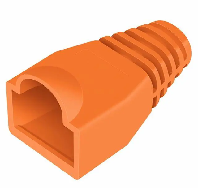 Main image of Yankok RJ45 Strain Relief Boots OD 6.0mm 100 Pcs Orange for CAT5/5e and CAT6 Ethernet Cable Network Connectors Modular Plug Cs Snap-on Protective Covers