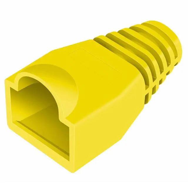 Main image of Yankok RJ45 Strain Relief Boots OD 6.0mm 100 Pcs Yellow for CAT5/5e and CAT6 Ethernet Cable Network Connectors Modular Plug Cs Snap-on Protective Covers