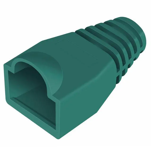 Main image of Yankok RJ45 Strain Relief Boots OD 6.0mm 100 Pcs Green for CAT5/5e and CAT6 Ethernet Cable Network Connectors Modular Plug Cs Snap-on Protective Covers