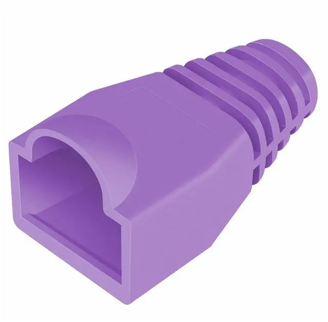 Main image of Yankok RJ45 Strain Relief Boots OD 6.0mm 100 Pcs Purple for CAT5/5e and CAT6 Ethernet Cable Network Connectors Modular Plug Cs Snap-on Protective Covers
