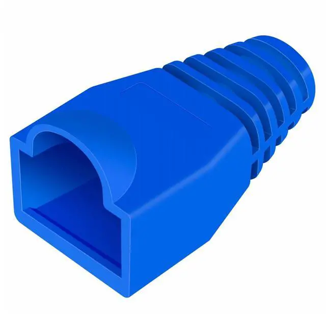 Main image of Yankok RJ45 Strain Relief Boots OD 6.0mm 100 Pcs Blue for CAT5/5e and CAT6 Ethernet Cable Network Connectors Modular Plugs Snap On Protective Covers