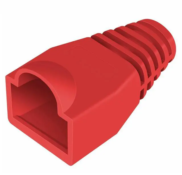 Main image of Yankok RJ45 Strain Relief Boots OD 6.0mm 100 Pcs Red for CAT5/5e and CAT6 Ethernet Cable Network Connectors Modular Plug Cs Snap-on Protective Covers