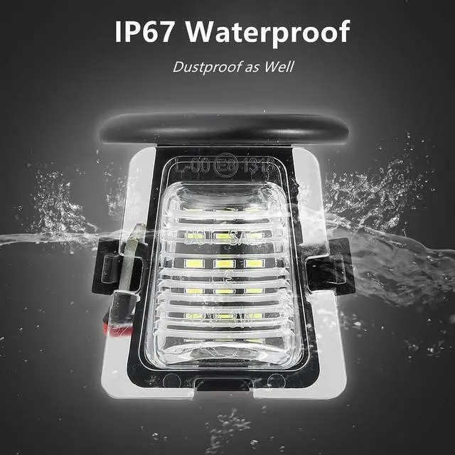 Alt view image 5 of 7 - Yankok LED License Plate Light for Wrangler JK 2007-2018 X Sahara Rubicon 3rd Gen 24 SMD LED 6500K Xenon White OE Upgrade Replacement