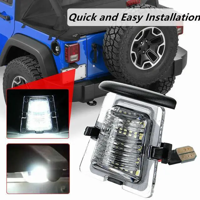 Alt view image 6 of 7 - Yankok LED License Plate Light for Wrangler JK 2007-2018 X Sahara Rubicon 3rd Gen 24 SMD LED 6500K Xenon White OE Upgrade Replacement