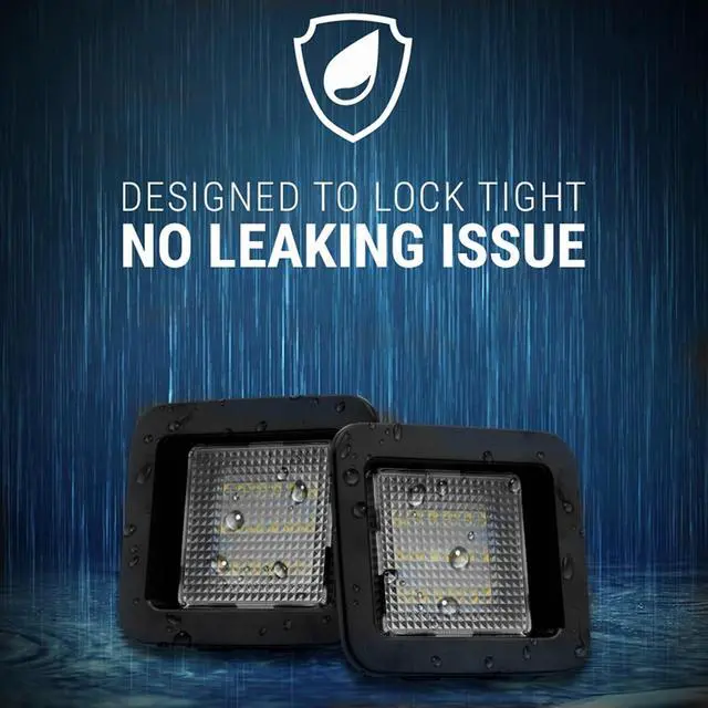 Alt view image 3 of 7 - Yankok LED License Plate Lights Compatible with Ford F150 All Models 2015-2020 and F150 Raptor 2017-2020 Thirteenth Generation Black Panel with Clear Lens 6500K 18 SMD Tag Lamp Assembly