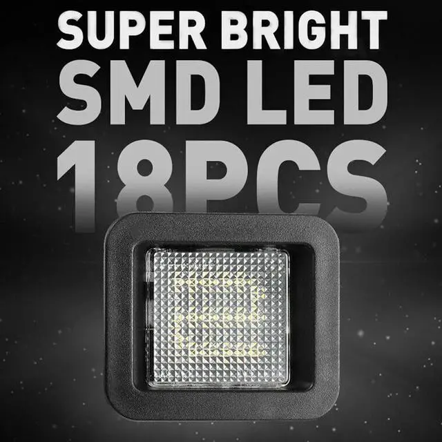 Alt view image 5 of 7 - Yankok LED License Plate Lights Compatible with Ford F150 All Models 2015-2020 and F150 Raptor 2017-2020 Thirteenth Generation Black Panel with Clear Lens 6500K 18 SMD Tag Lamp Assembly