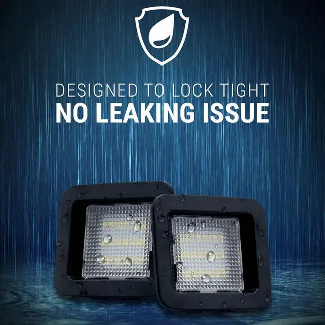 Alt view image 3 of 7 - Yankok LED License Plate Lights Compatible with Ford F150 All Models 2015-2020 and F150 Raptor 2017-2020 Thirteenth Generation White Panel with Clear Lens 6500K 18 SMD Tag Lamp Assembly
