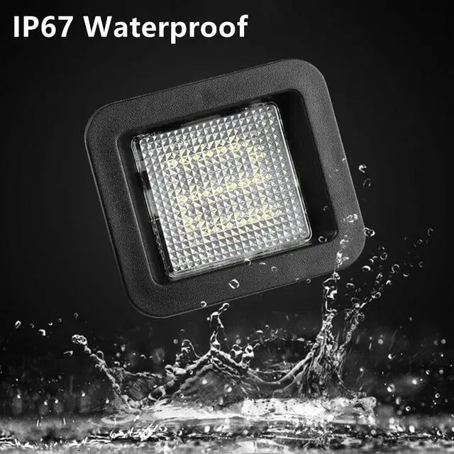 Alt view image 4 of 7 - Yankok LED License Plate Lights Compatible with Ford F150 All Models 2015-2020 and F150 Raptor 2017-2020 Thirteenth Generation White Panel with Clear Lens 6500K 18 SMD Tag Lamp Assembly