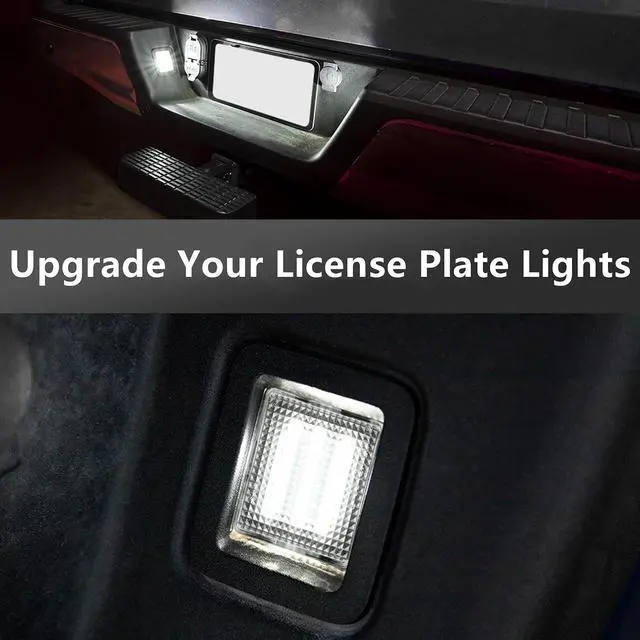 Alt view image 6 of 7 - Yankok LED License Plate Lights Compatible with Ford F150 All Models 2015-2020 and F150 Raptor 2017-2020 Thirteenth Generation Black Panel with Clear Lens 6500K 18 SMD Tag Lamp Assembly
