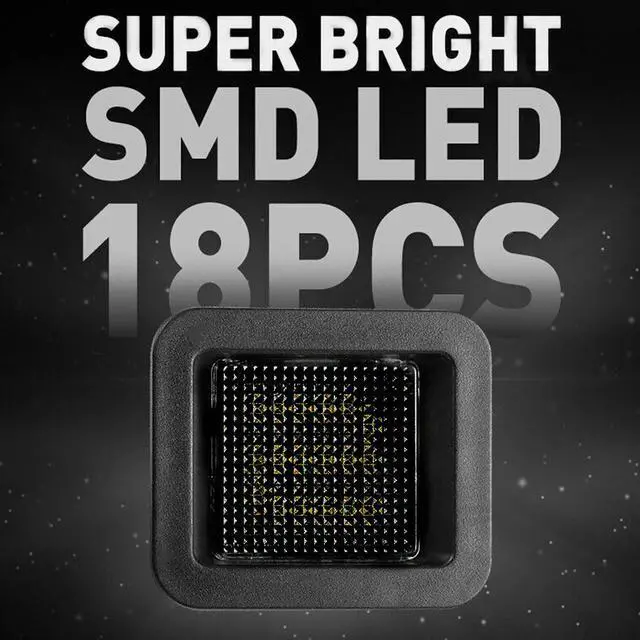 Alt view image 5 of 7 - Yankok LED License Plate Lights Compatible with Ford F150 All Models 2015-2020 and F150 Raptor 2017-2020 Thirteenth Generation Black Panel with Smoked Lens 6500K 18 SMD Tag Lamp Assembly