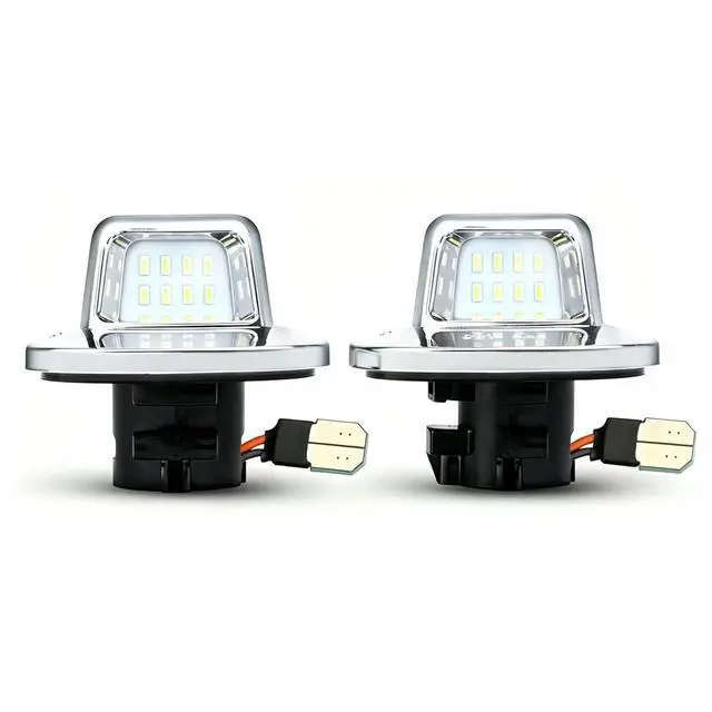 Alt view image 6 of 7 - Yankok LED License Plate Lights Compatible with Chevy Blazer S10 C1500 K1500 Silverado Suburban Tahoe GMC Yukon Sonoma 1988-1999 Chrome Housing White Board