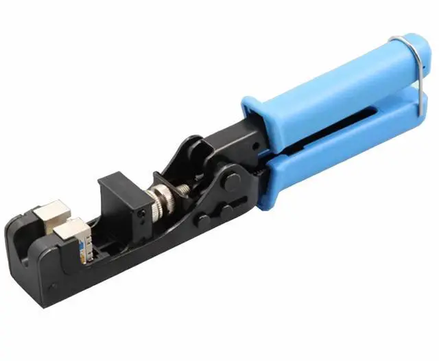 Main image of Yankok 180 Degree Keystone Jack Punch Down Tool (Fit Short Body with Plat Pin Jacks Only), CAT5/5e and CAT6/6A Adapter Fast Termination Crimper, One Hand Operation with Quick Lock Blue Handle