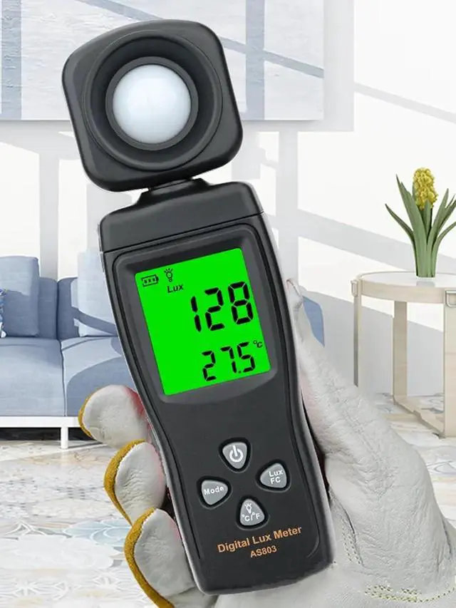 Alt view image 7 of 7 - Yankok AS803 Smart Digital Light Meter 1-200000 Lux Auto Measurement Lumen Checker Tools with High Accuracy 180D Rotatable Sensor