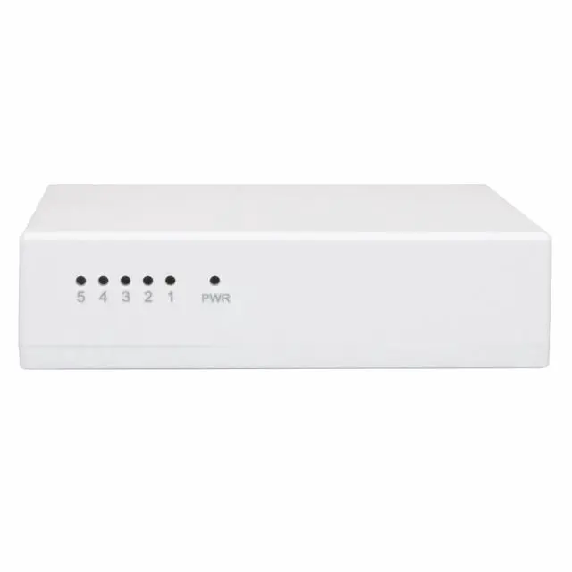 Alt view image 5 of 7 - Yankok 5 Port Gigabit Ethernet Switch 10/100 Mbps Unmanaged Auto-Negotiation RJ45 Ports White Plastic Case Desktop Ethernet Splitter Plug and Play
