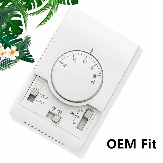 Alt view image 4 of 7 - Yankok Mechanical Thermostat Air Conditioner Fan Coil Unit Controller Manual Switch T6373B1130