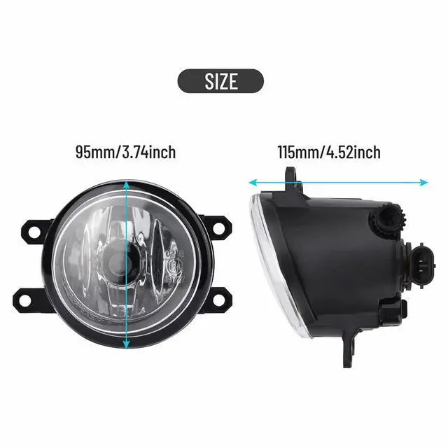Alt view image 3 of 7 - Yankok Fog Lights Assembly Compatible with Camry Corolla RAV4 Highlander Prius RX350/450h GS350/450h LX570 xA Left & Right Lamps Replacement