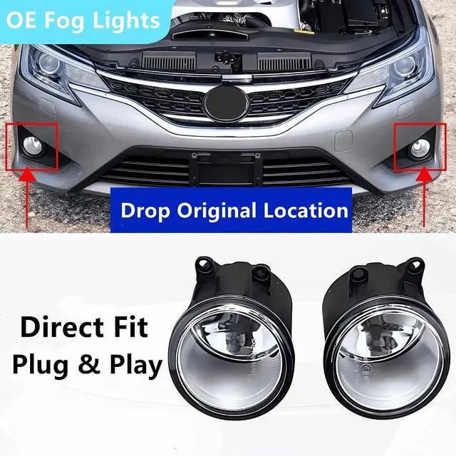 Alt view image 2 of 7 - Yankok Fog Lights Assembly Compatible with Camry Corolla RAV4 Highlander Prius RX350/450h GS350/450h LX570 xA Left & Right Lamps Replacement