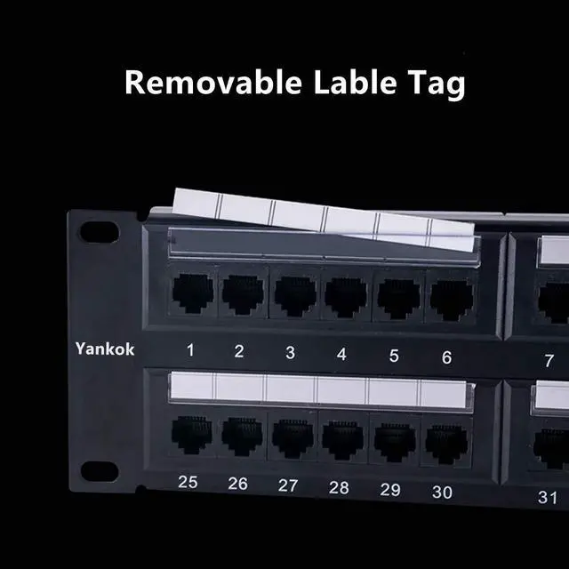 Alt view image 6 of 6 - Yankok [CAT6 48 Port Patch Panel Supports Back CAT5/5e Rack/Wall Mount 19in.x2U Unshielded Color-Coded T568A/B Wiring (Come with Mini Punch Down Tool)