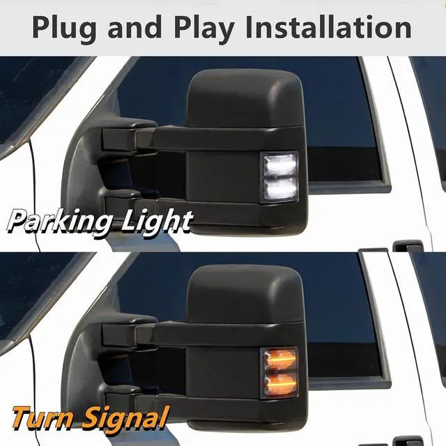 Alt view image 2 of 7 - Yankok LED Side Mirror Marker Lights for Ford F150 2013-2014, F250 F350 F450 F550 Super Duty 2008-2016 Pickup Truck T10 Plug Smoked Lens White and Amber Aftermarket Replacement