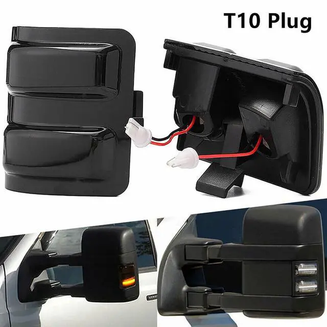 Alt view image 6 of 7 - Yankok LED Side Mirror Marker Lights for Ford F150 2013-2014, F250 F350 F450 F550 Super Duty 2008-2016 Pickup Truck T10 Plug Smoked Lens White and Amber Aftermarket Replacement