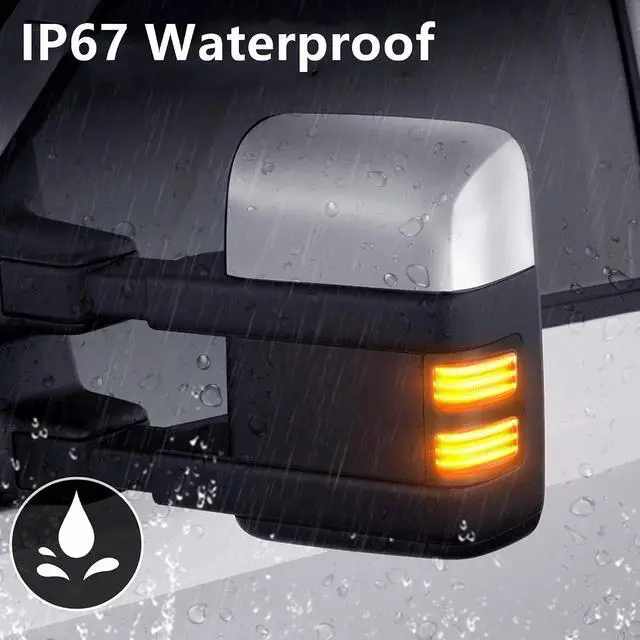 Alt view image 4 of 7 - Yankok LED Side Mirror Marker Lights for Ford F150 2013-2014, F250 F350 F450 F550 Super Duty 2008-2016 Pickup Truck T10 Plug Smoked Lens White and Amber Aftermarket Replacement