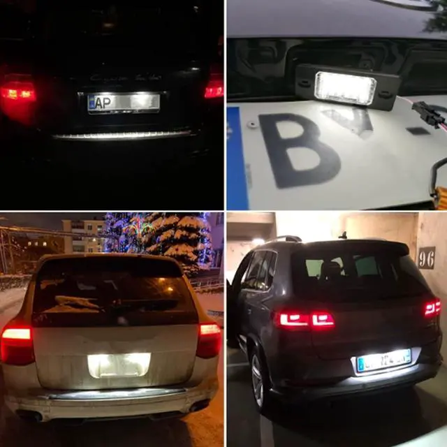 Alt view image 7 of 7 - Yankok LED License Plate Lights Compatible with VW Touareg Passat Wagon Jetta Golf Porsche Cayenne Black Resistor
