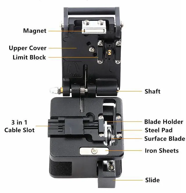 Alt view image 6 of 7 - Yankok [Fiber Optic Cleaver with 12 Surface Blade 3 in 1 for 125m 250m 900m 9~16mm with OD 0.25mm and 10-16mm with OD 0.9mm Fiber Optical Cable High Precision Stripping and Cutting Tool
