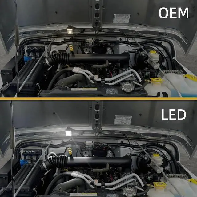 Alt view image 5 of 7 - Yankok LED Under Hood Light Compatible with Dodge Ram Charger Dakota Durango Jeep Cherokee Wrangler Chrysler 300 Engine Bay Lamp