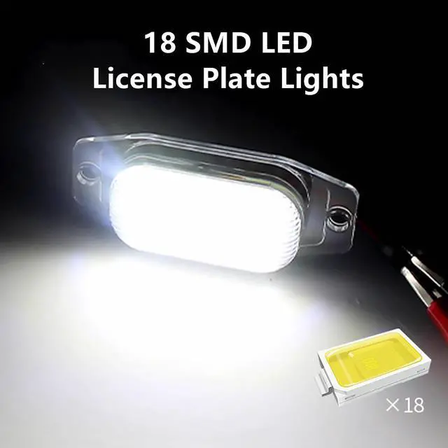 Alt view image 2 of 7 - Yankok LED License Plate Lights Compatible with Toyota FJ Cruiser XJ10 GSJ15 2007-2014 Land Cruiser FJ80 1991-1997 Prado 2010-2016 Lexus LX450 1996-1998