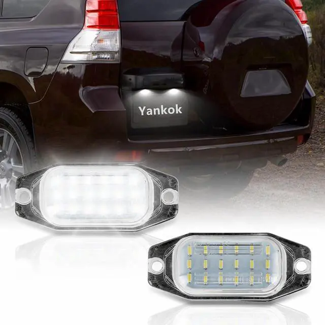 Alt view image 7 of 7 - Yankok LED License Plate Lights Compatible with Toyota FJ Cruiser XJ10 GSJ15 2007-2014 Land Cruiser FJ80 1991-1997 Prado 2010-2016 Lexus LX450 1996-1998
