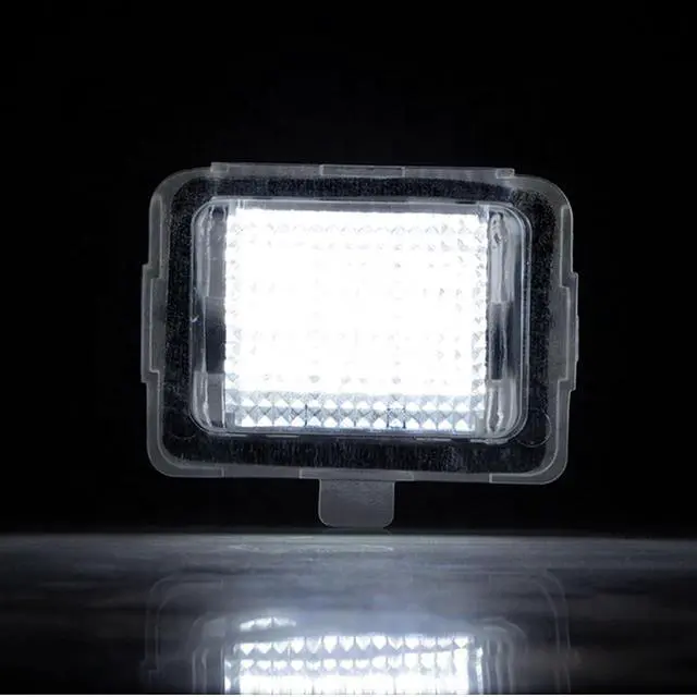 Alt view image 2 of 7 - Yankok LED License Plate Lights Compatible with Mercedes Benz W204 S204 W212 S212 C207 C216 W221 18 SMD 6500K Xenon White Can-bus Error Free