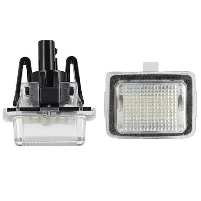 Alt view image 6 of 7 - Yankok LED License Plate Lights Compatible with Mercedes Benz W204 S204 W212 S212 C207 C216 W221 18 SMD 6500K Xenon White Can-bus Error Free