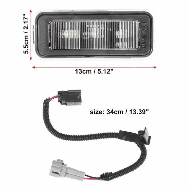Alt view image 3 of 7 - Yankok LED Cargo Bed Lights Compatible with Toyota Tacoma 2020-2023 Facelift with Connection Wire 3-SMD Trunk Lights PT857-35200